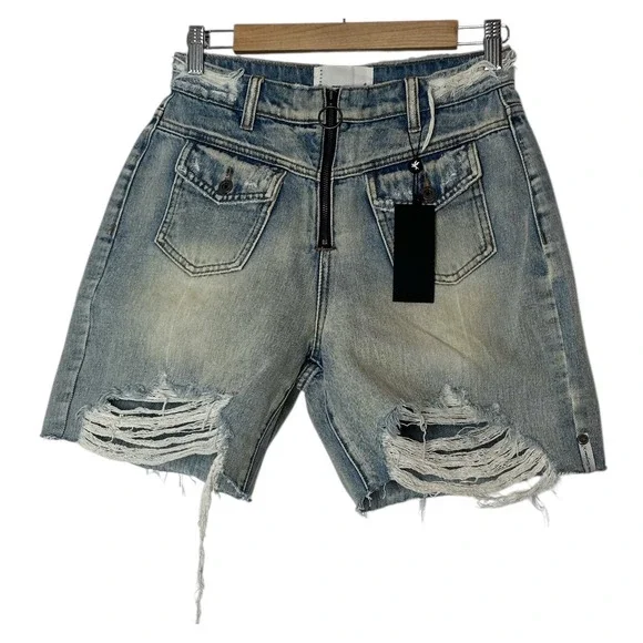 One‎ Teaspoon Jean Shorts Women 26 Blue Cutoff BRIDGETTES Distressed summer New
